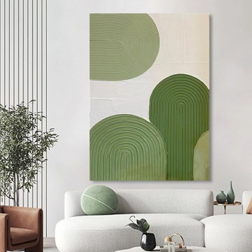 Moda moderna verde de Palette Knife arte de pared minimalista Pinturas al óleo